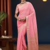 Pink Pure Georgette Contemporary Saree with Zari Work for Women