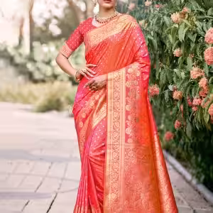 Pink Weaving Work Silk Trendy Saree