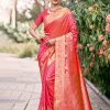 Pink Weaving Work Silk Trendy Saree