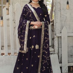 Prime Purple Shimmer  Designer Gown