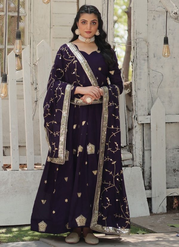 Prime Purple Shimmer  Designer Gown