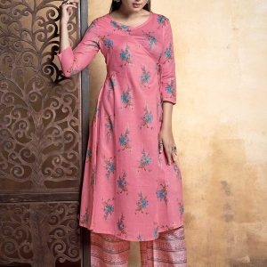 Printed Rayon Designer Kurti in Pink