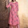 Printed Rayon Designer Kurti in Pink