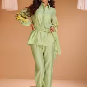 Pure Silk Party Wear Kurti In Green