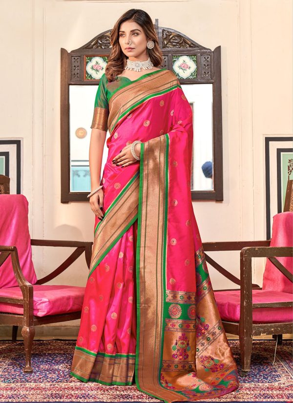 Rani Paithni Classic Saree with Woven Work