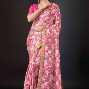 Rani Vichitra Silk Digital Print Work Classic Saree