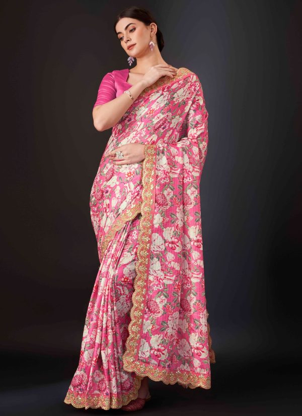 Rani Vichitra Silk Digital Print Work Classic Saree