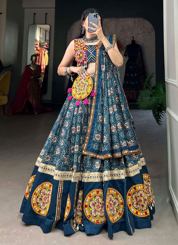 Rayon Readymade Lehenga Choli In Teal