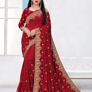 Red Color Traditional Saree
