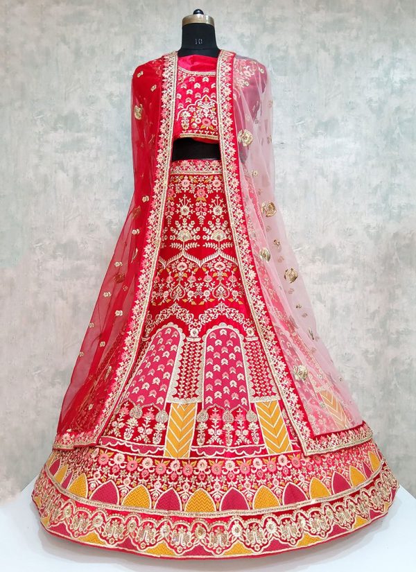 Red Silk Lehenga Choli