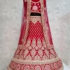 Red Velvet Embroidered Work Lehenga Choli
