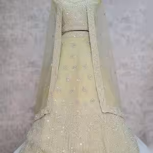 Sea Green Georgette Embroidered Work Lehenga Choli for Mehndi