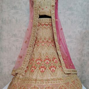 Sea Green Velvet Lehenga Choli with