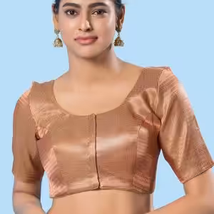 Shimmer Designer Blouse In Rust