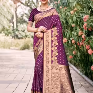 Silk Classic Saree In Wine