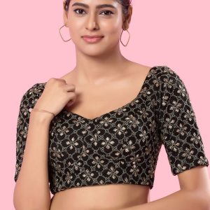 Silk Designer Blouse In Black