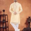 Silk Kurta Pyjama In Cream