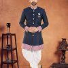 Silk Sherwani Mens Wear In Blue