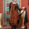 Snazzy Rust Georgette Pant Style Suit