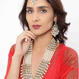 Stone Work Gold Necklace Set