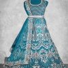 Velvet Lehenga Choli In Teal