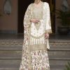 White Chinon Readymade Salwar Suit