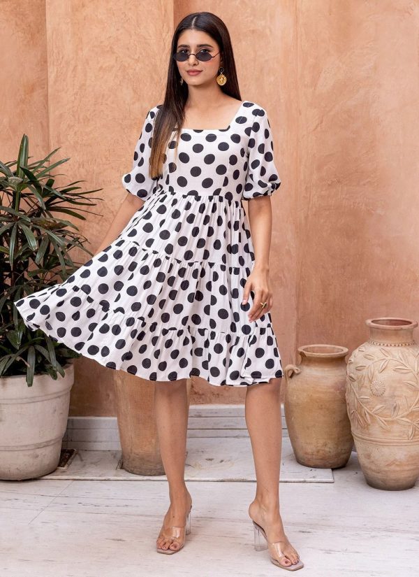 White Digital Print Work Rayon Party Wear Kurti