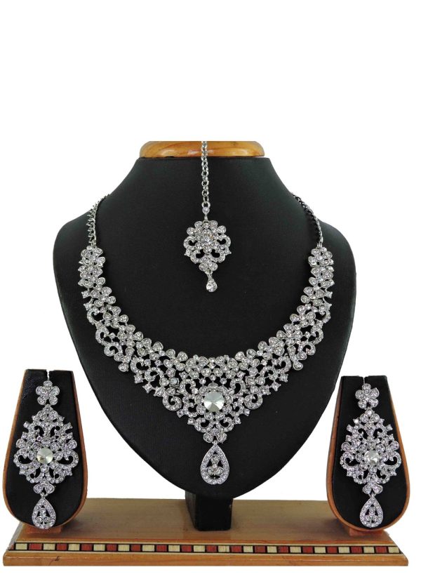 White Engagement Necklace Set