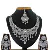 White Stone Work Necklace Set