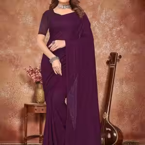 Wine Georgette Trendy Saree