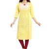 Yellow Cotton Designer Kurti