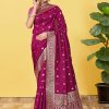 Zesty Rani Banarasi Silk Contemporary Saree with Woven Work