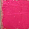 Vibrant Hot Pink Zardozi Work Dupatta with intricate zardozi embroidery and a Mughal-inspired border. Perfect for weddings and festive occasions. A blend of luxury and traditional elegance.