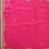 Hot Pink Zardozi Work Dupatta with Mughal Border couturecraze