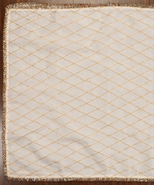 Elevate your ethnic look with our White Organza Dupatta featuring exquisite gota work. Perfect for weddings and festive occasions, this elegant piece adds sophistication to any outfit couturecraze .