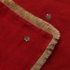 Elegant Red Handloom Organza Dupatta with intricate zardozi hand embroidery by CoutureCraze. Perfect for festive and wedding occasions. A luxurious blend of tradition and beauty.