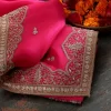 Hot Pink Zardozi Work Dupatta with Mughal Border couturecraze