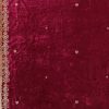 Exquisite Plum Velvet Dupatta with intricate zardozi hand embroidery. Perfect for weddings and festive events. A luxurious blend of traditional elegance and artistry.