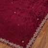 Exquisite Plum Velvet Dupatta with intricate zardozi hand embroidery. Perfect for weddings and festive events. A luxurious blend of traditional elegance and artistry.