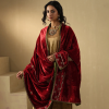 Red And Maroon Hand Embroidered Zardozi Silk Velvet Doshala couturecraze
