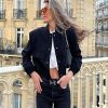 Discover our bomber jackets, in various colors, shapes and styles. Find elegant, versatile, printed & sporty bombers following the latest trends. Baonmy Women's Lightweight Cropped Bomber Jacket Casual Long Sleeve Varsity Jacket with Pocket Button Down Y2k Jacket