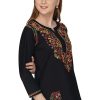 Designer Latest Hand Lucknowi Chikankari Embroidery Cotton Short Kurti for Women/Girls Kashmiri Embroidered Short Kurti Light Pink couturecraze's Latest Hand Lucknowi Chikankari Embroidery Cotton Short Kurti for Women/Girls
