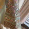 Mint green embroidered kurta with pastel beads and detailed sleeves from CoutureCraze