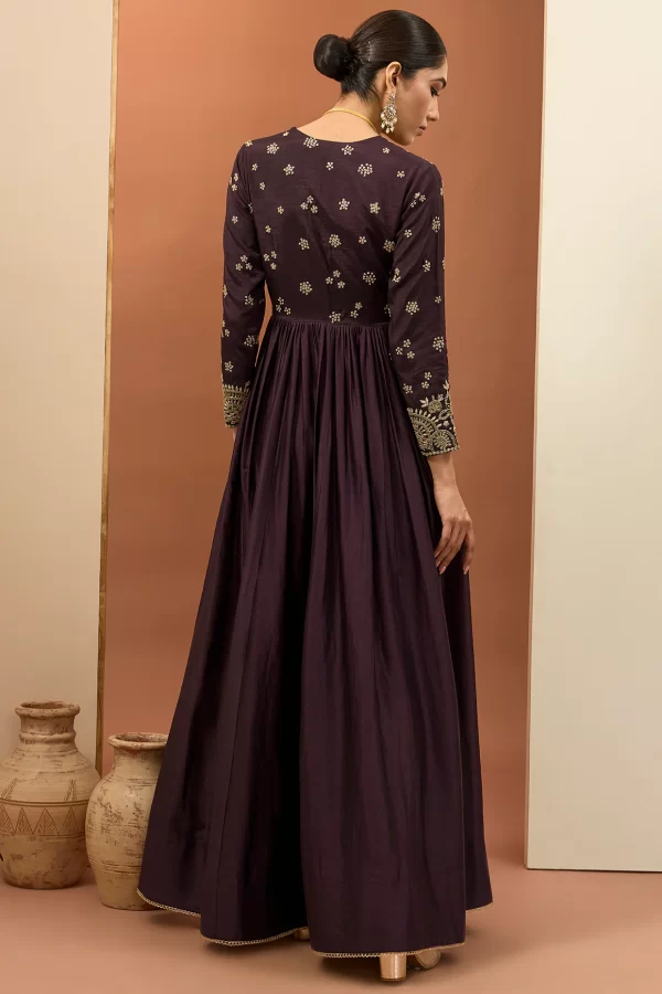 Buy Embroidered Anarkali Gown Online in India – Designer Party Wear & Wedding Collection | Couturecraze - Image 3