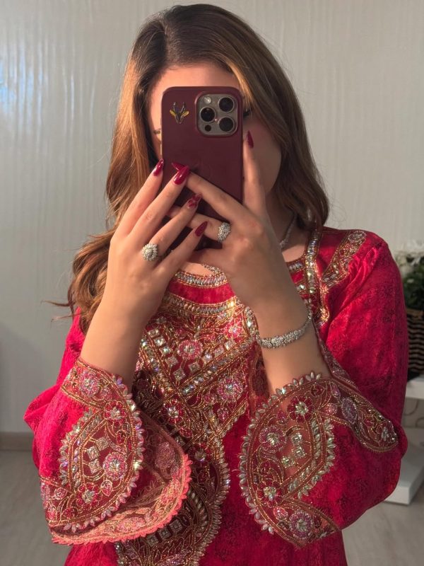 Red Embroidered Ethnic Dress for Women | Festive & Wedding Wear | India 2025 Collection - Image 5