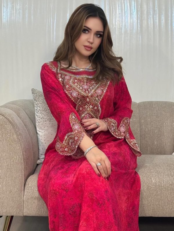 Red Embroidered Ethnic Dress for Women | Festive & Wedding Wear | India 2025 Collection - Image 4