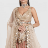 Couturecraze blush peach sequins lehenga embroidered with zari and mirror work