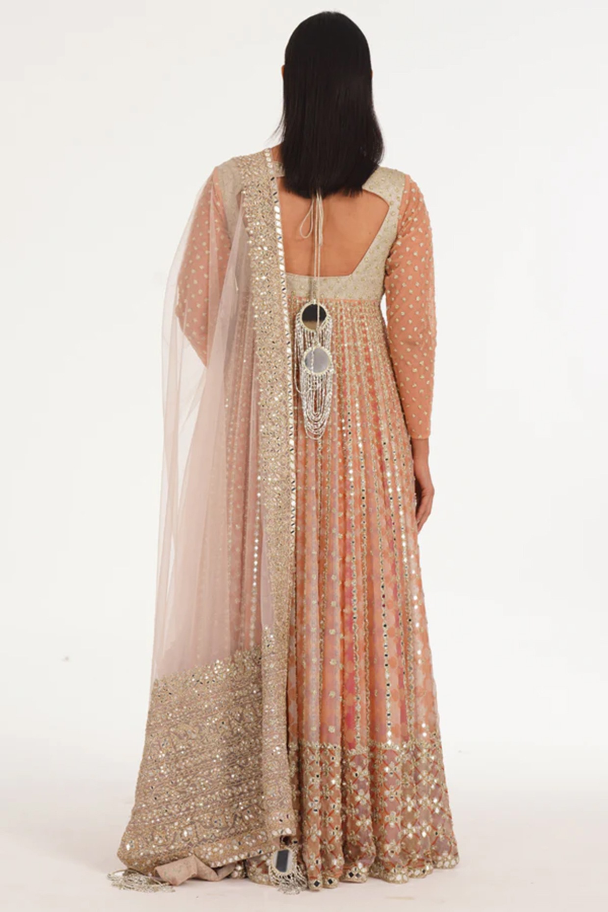 Organza Embroidered Anarkali Set with Dupatta - Image 2