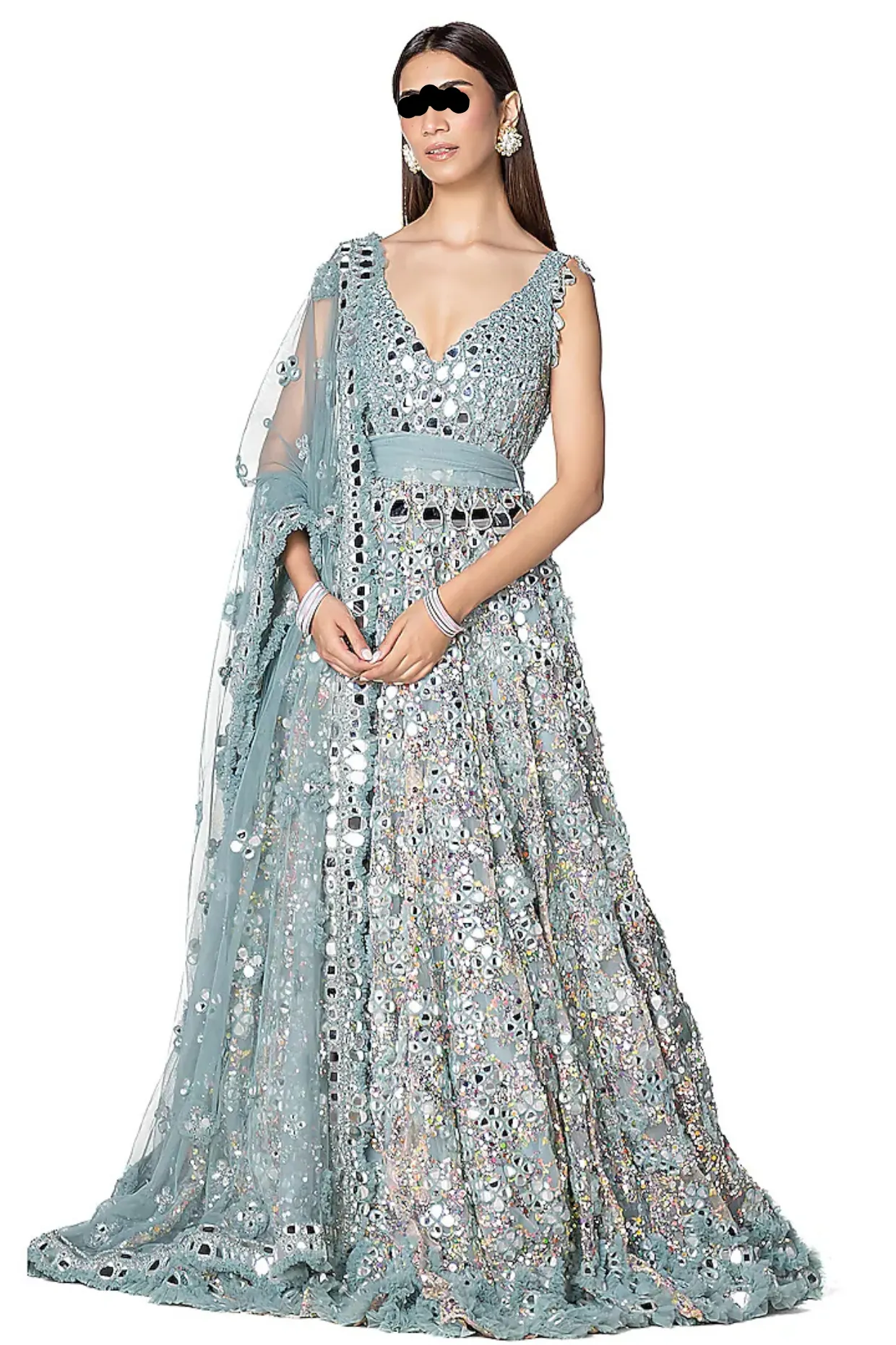 Graceful Aqua Blue Net Embroidered Anarkali Set by CoutureCraze – Light and Flowing Kurta with Detailed Embroidery – Perfect for Weddings, Festive Events, and Special Occasions