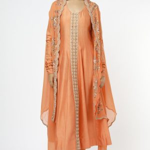 Orange Chanderi Kurta Set